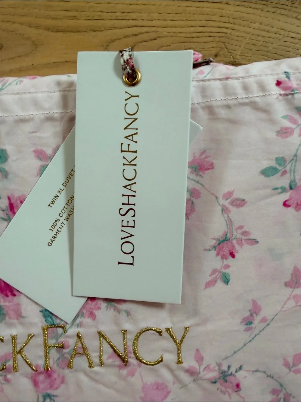LoveShackFancy Pink Parisian Floral Cotton Duvet Cover twin XL